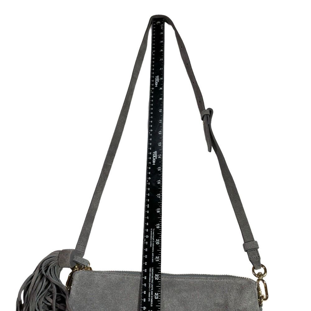 THACKER Gray Suede Crossbody Bag With Tassel‎ - Picture 4 of 8